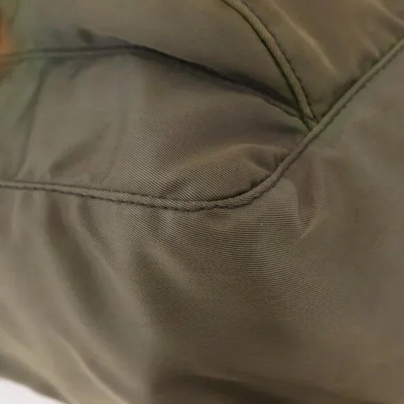 PRADA Shoulder Bag Nylon Khaki Gold Auth 154525 - Picture 3 of 16